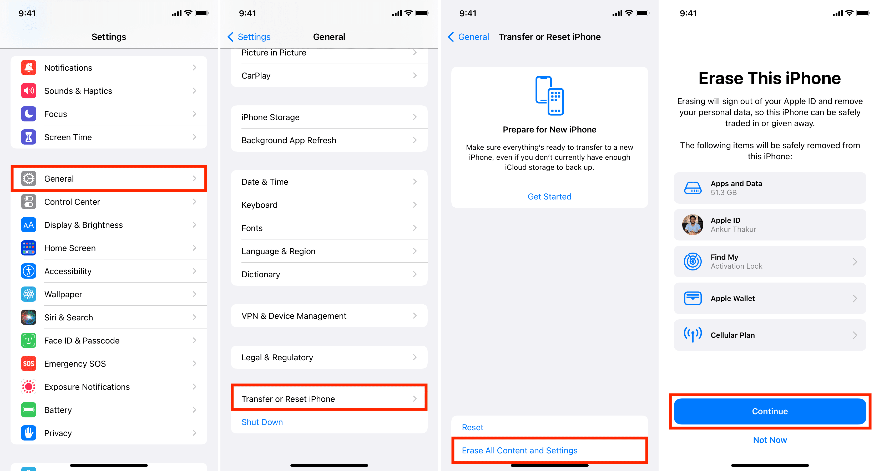 Steps to Factory Reset iPhone
