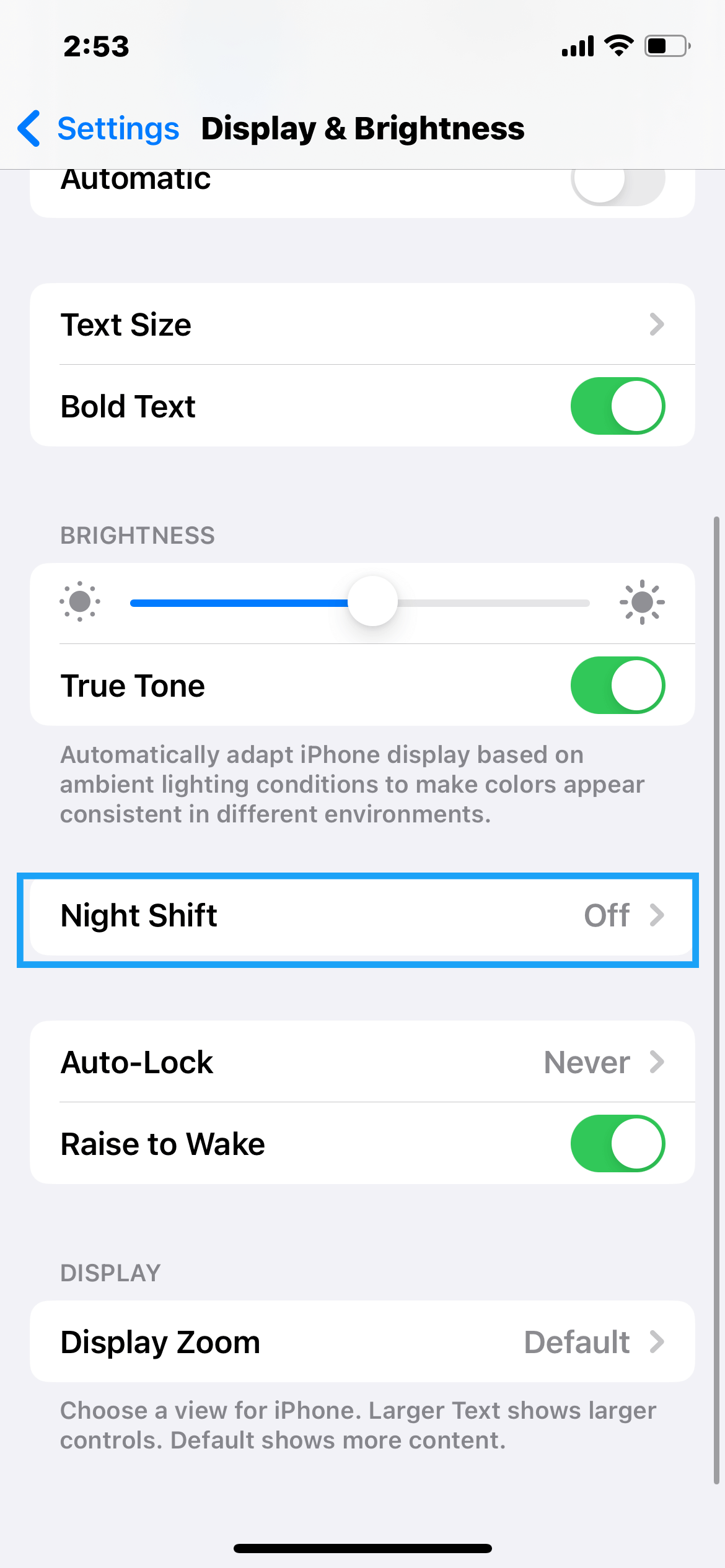 Tap on Auto Lock