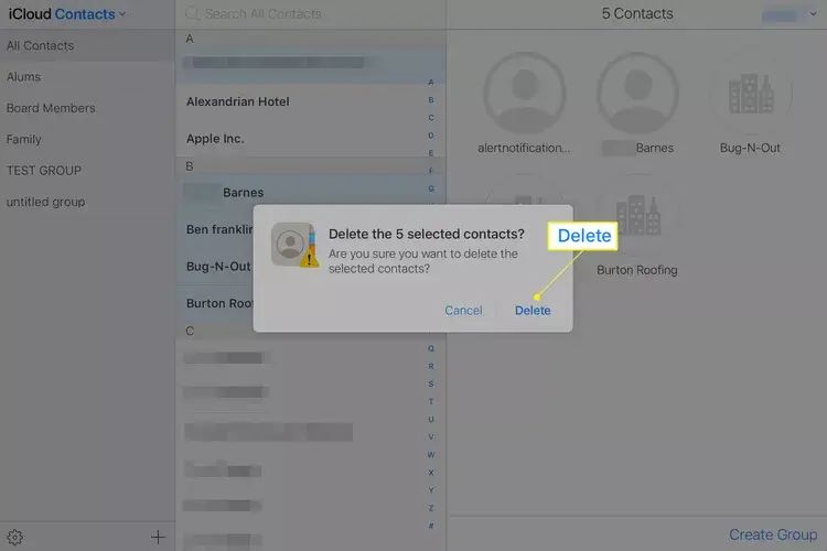  Delete Selected Contacts