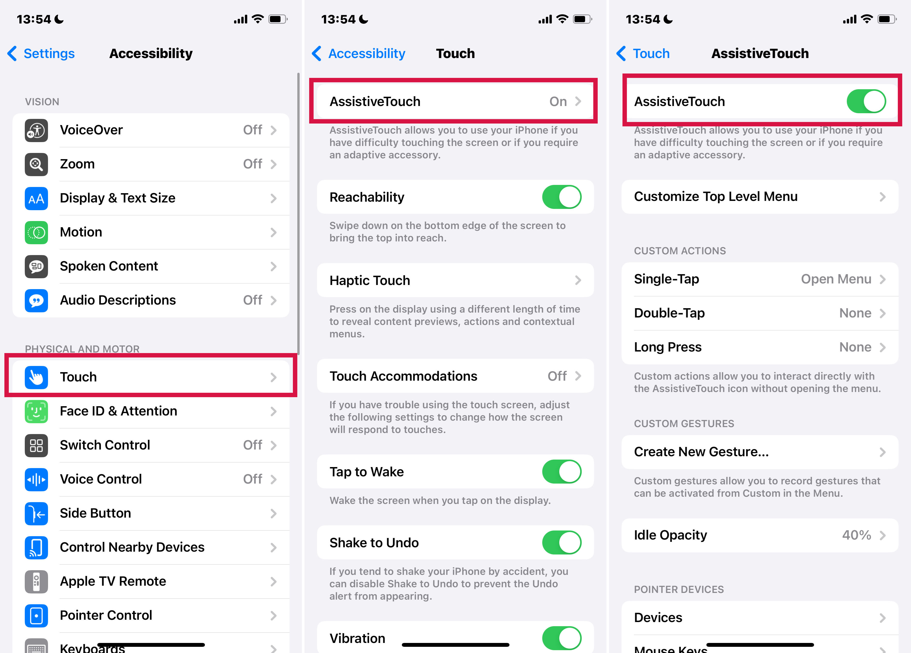 Iphone Settings Accessibility Touch Turn On Assistivetouch