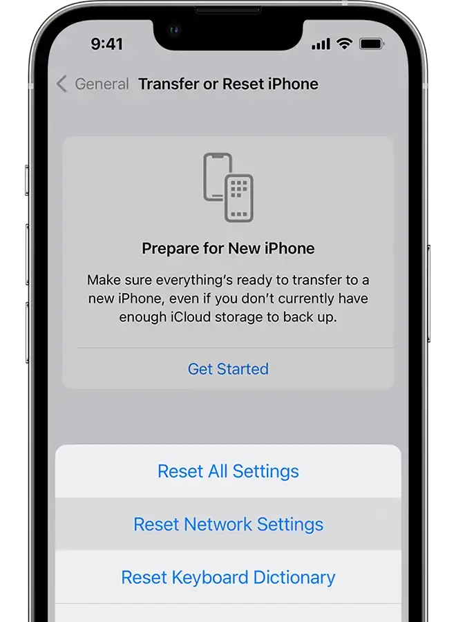 Reset Network Settings on iPhone