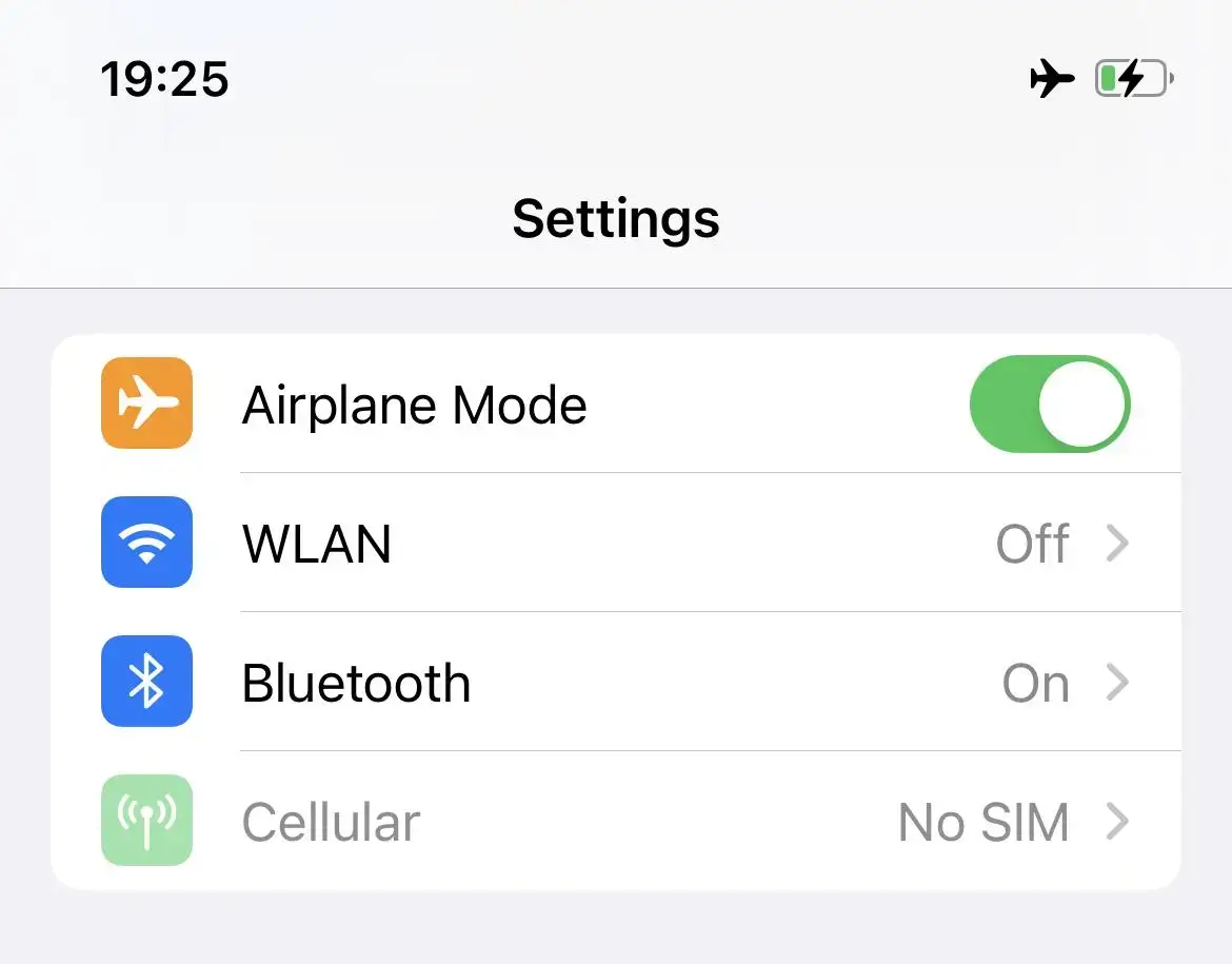 Turn Airplane Mode On and Off Again Via Settings