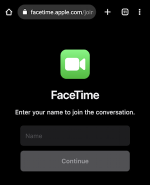 Enter Name to Join the Facetime for Android Users