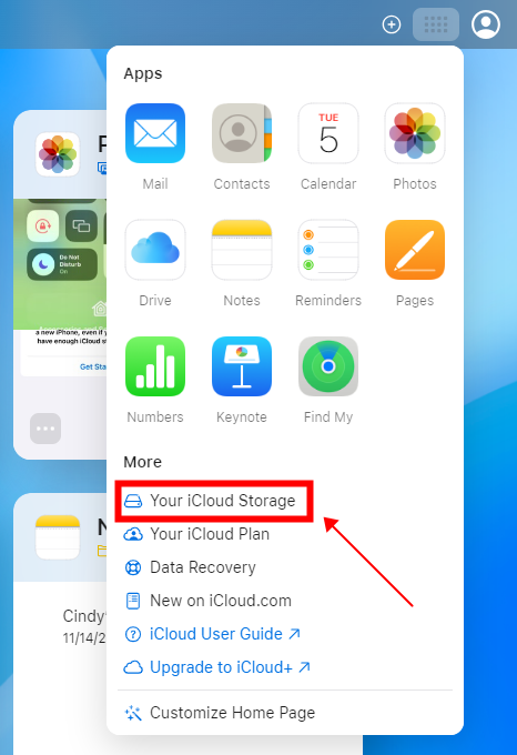 iCloud.com Click On Your Icloud Storage