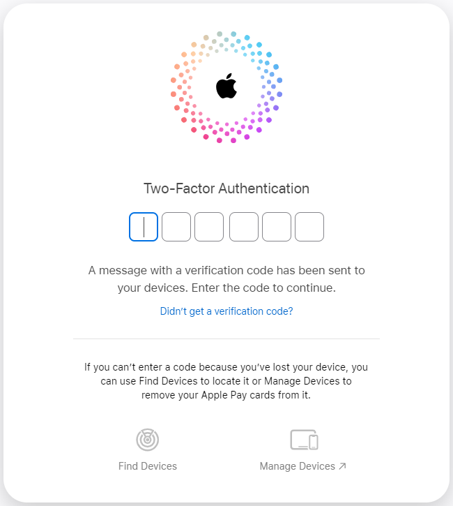 iCloud.com Get Verification Code