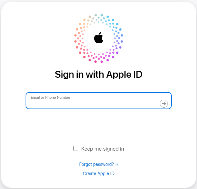 iCloud.com Sign In With Apple ID