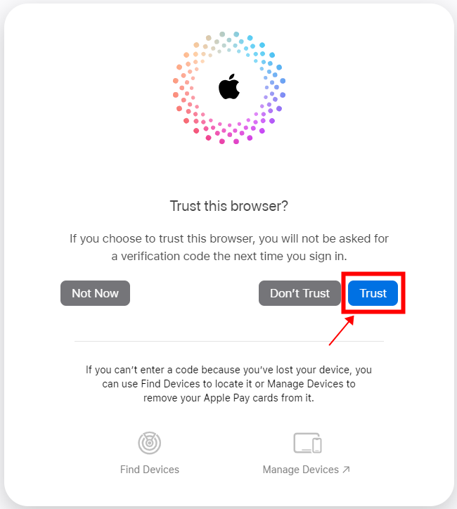 iCloud.com Trust This Browser