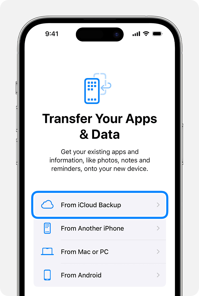 Ios 17 Iphone 14 Pro Setup Transfer Your Apps And Data From Icloud Backup