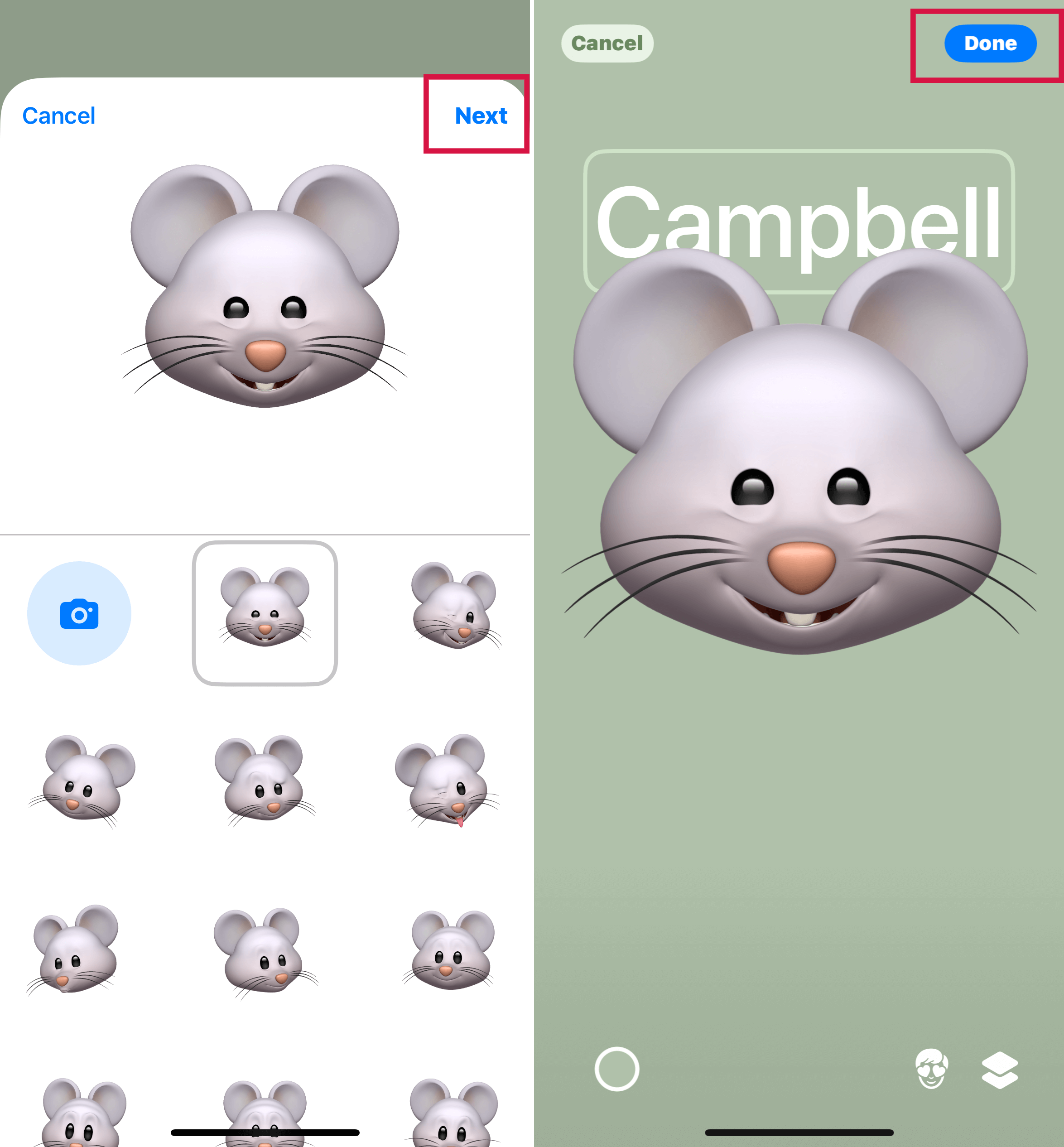 Iphone Contacts App Edit Profile Memoji Next And Done