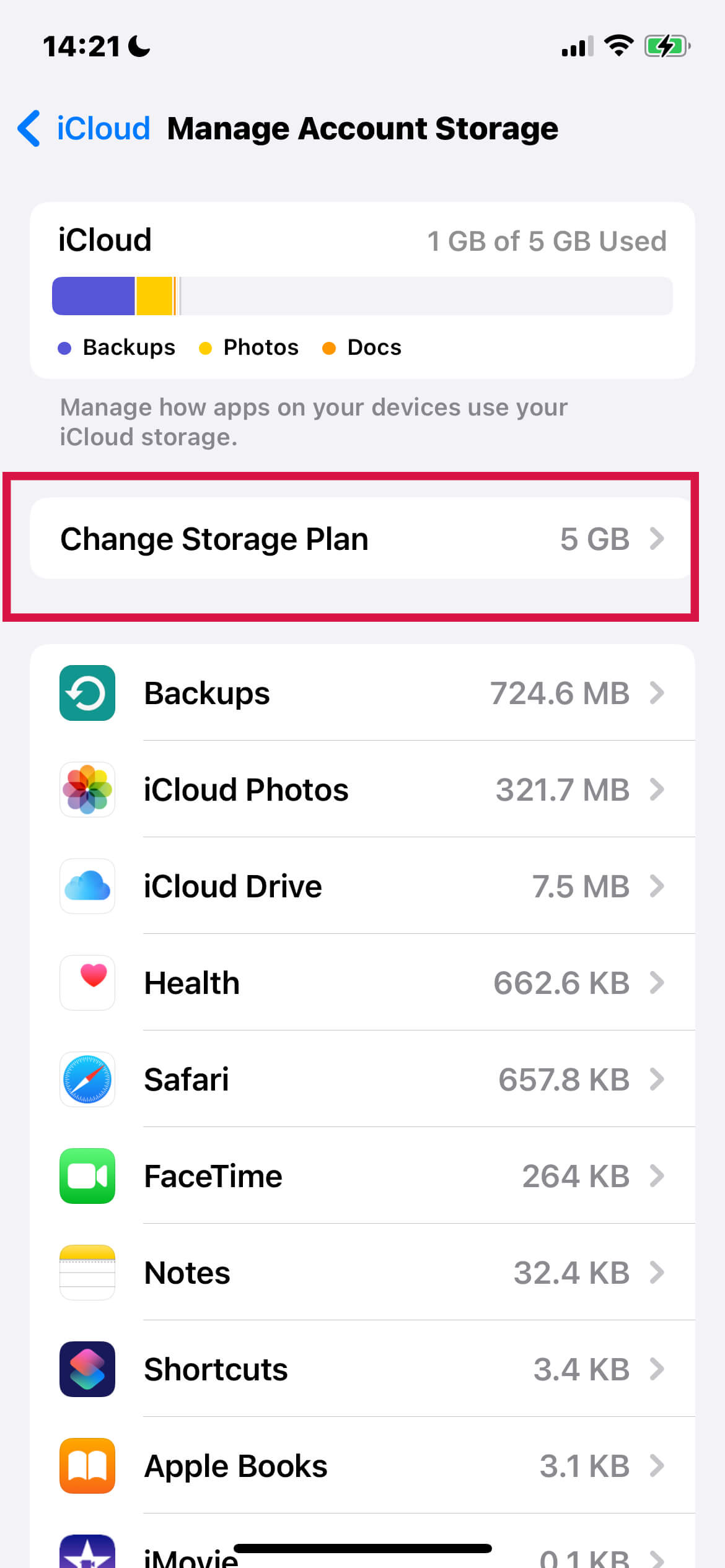 Iphone Icloud Manage Account Storage Change Storage Plan