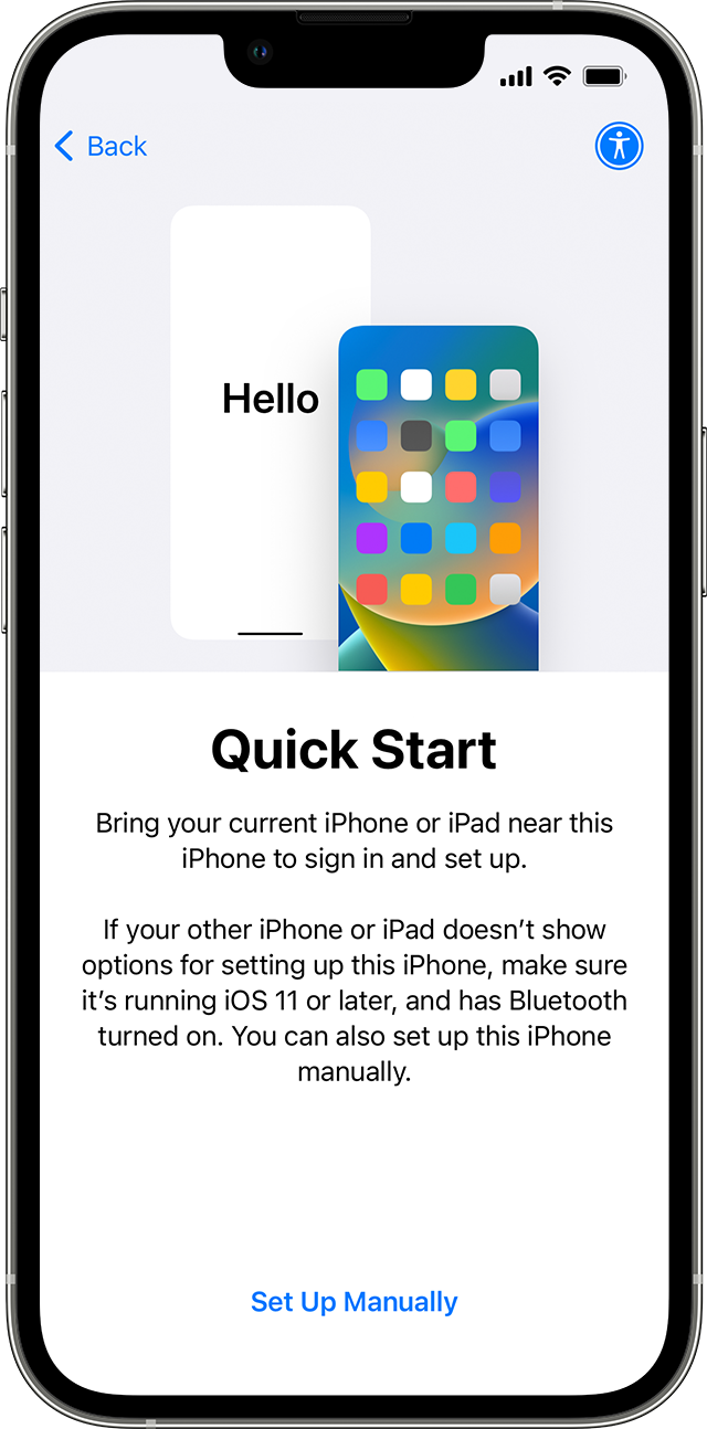 Iphone Quick Start Screen