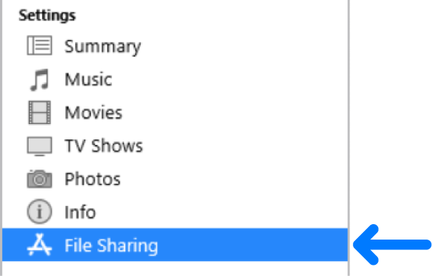 Itunes Files Sharing Button
