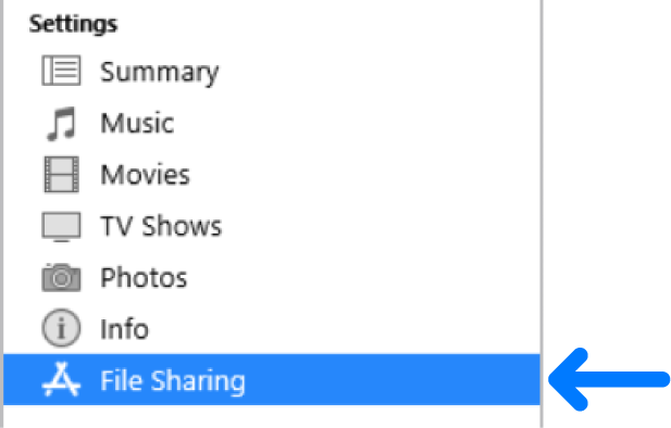 Itunes Files Sharing Button