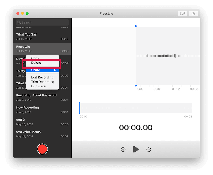 Mac Delete Voice Memos Delete