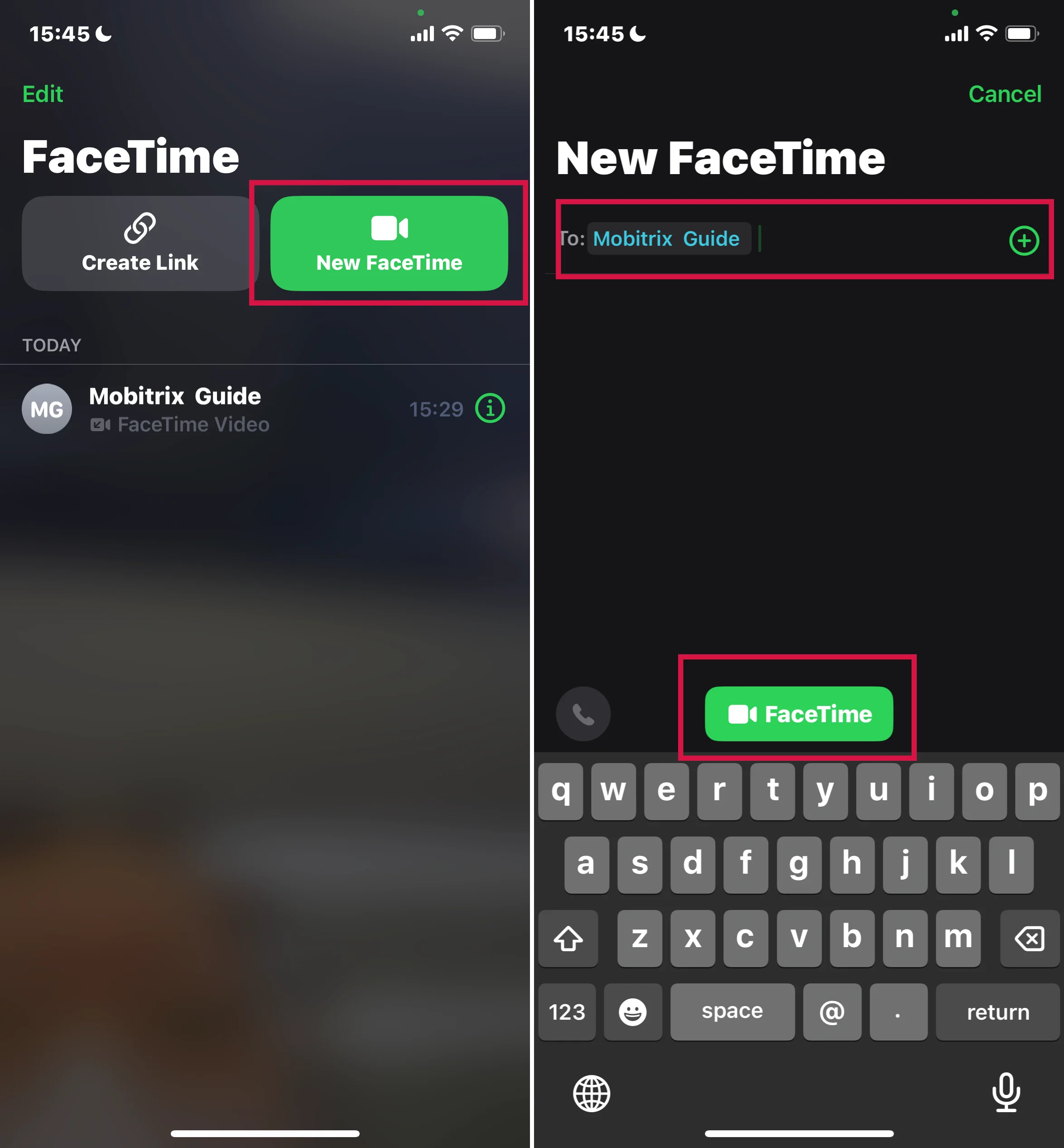 Make a New FaceTime Video Call