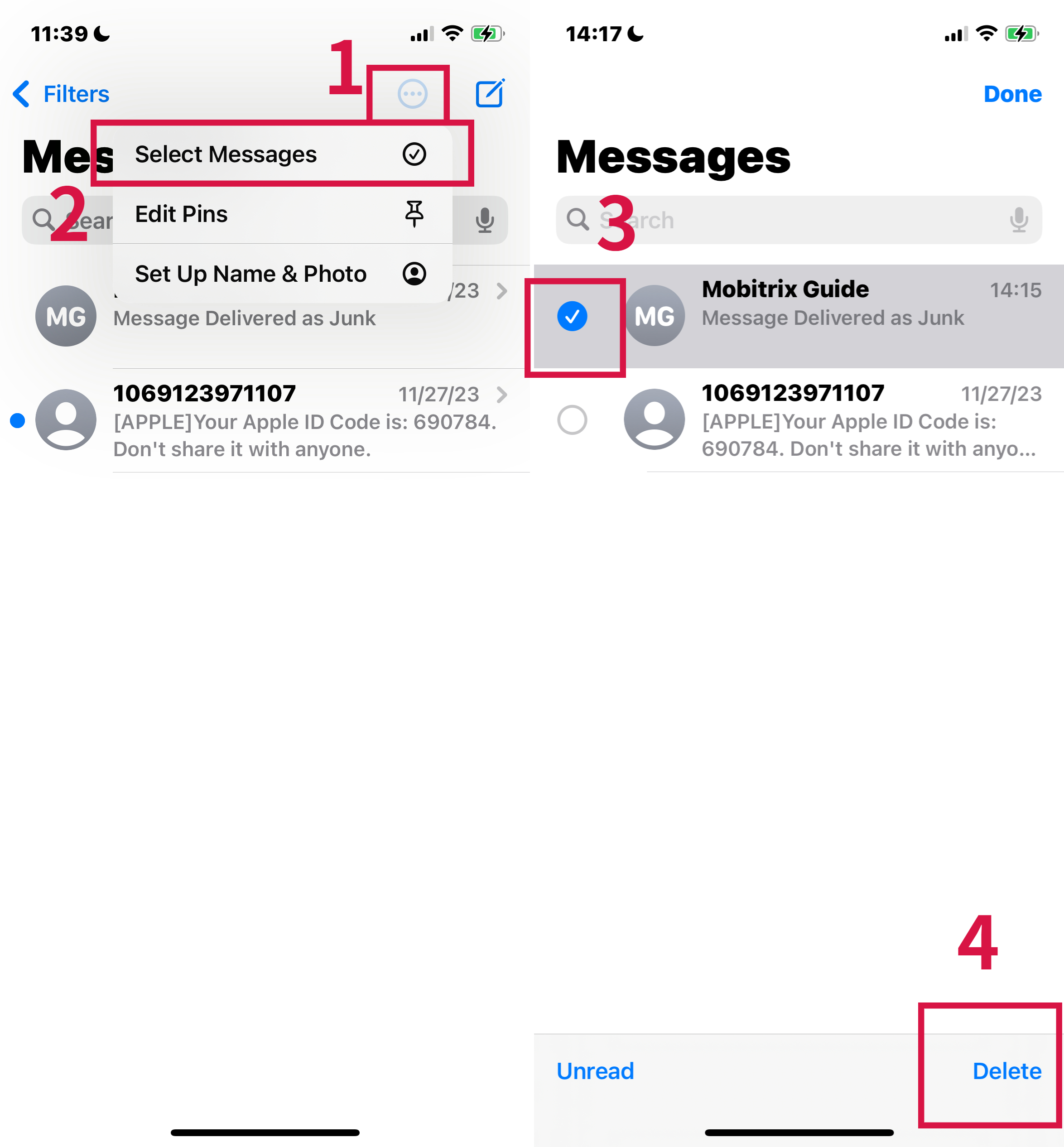 Steps to Deleting a Message or Attachment on iphone 