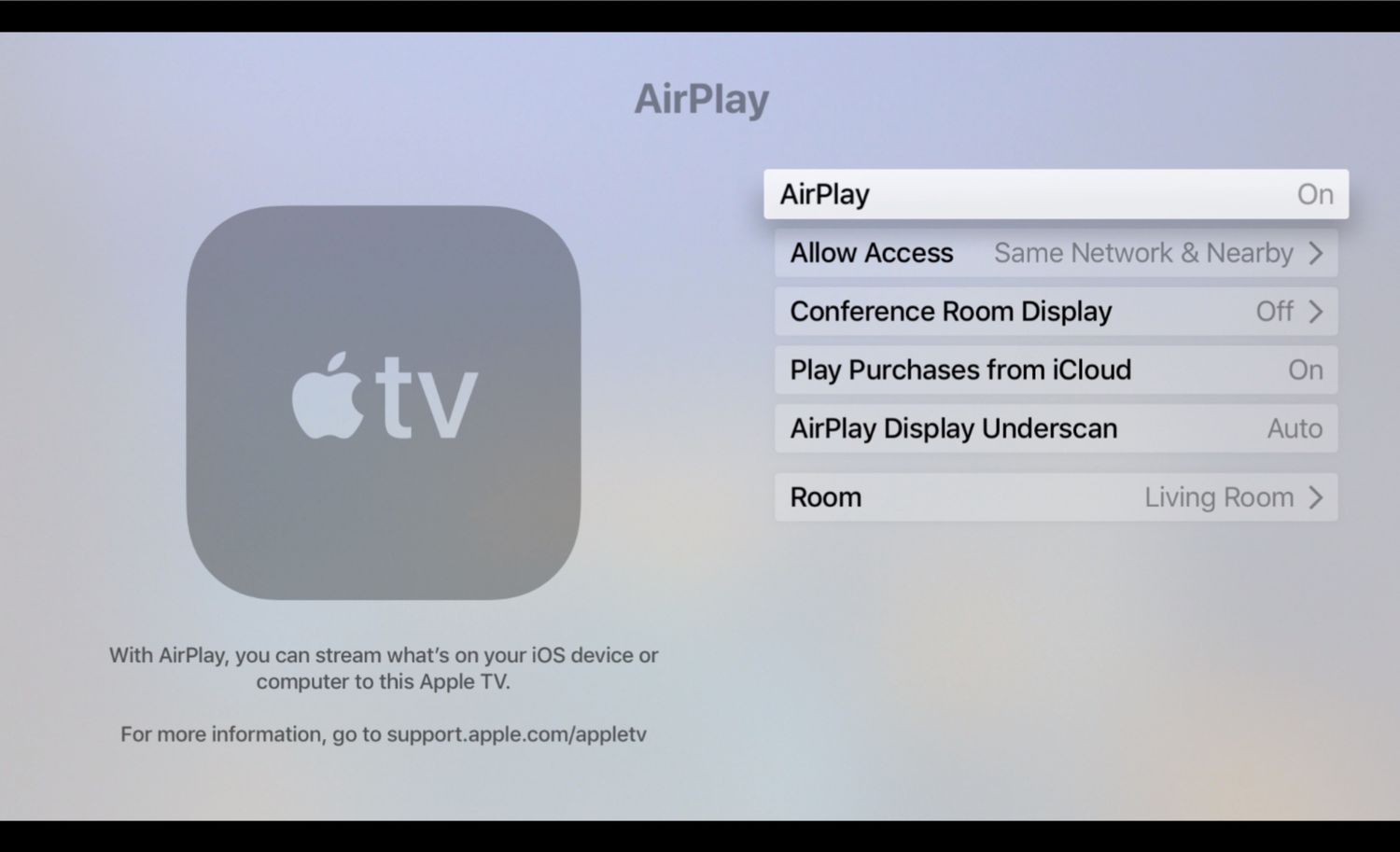 Use AirPlay on Apple TV