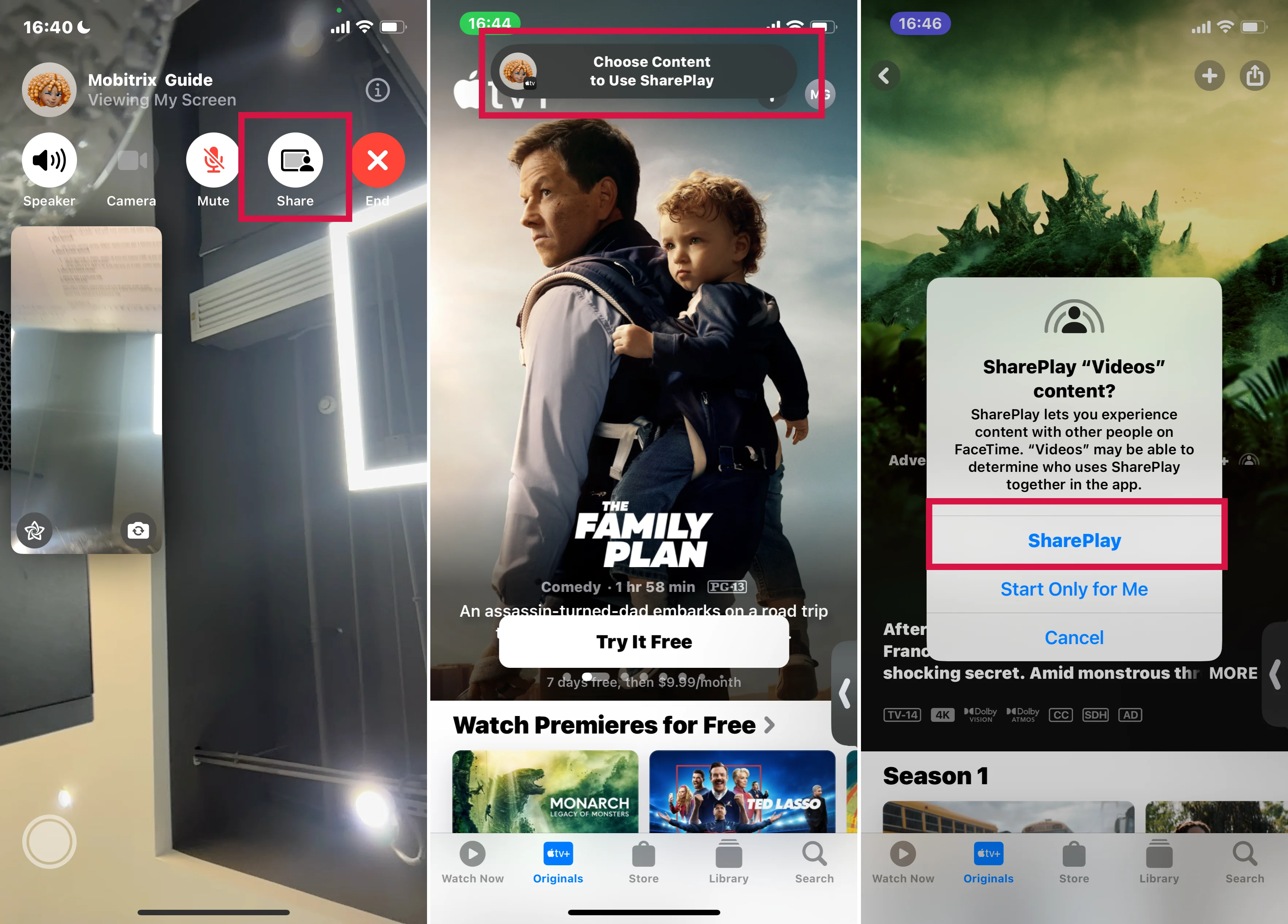 Use SharePlay on FaceTime to Watch and Listen Together